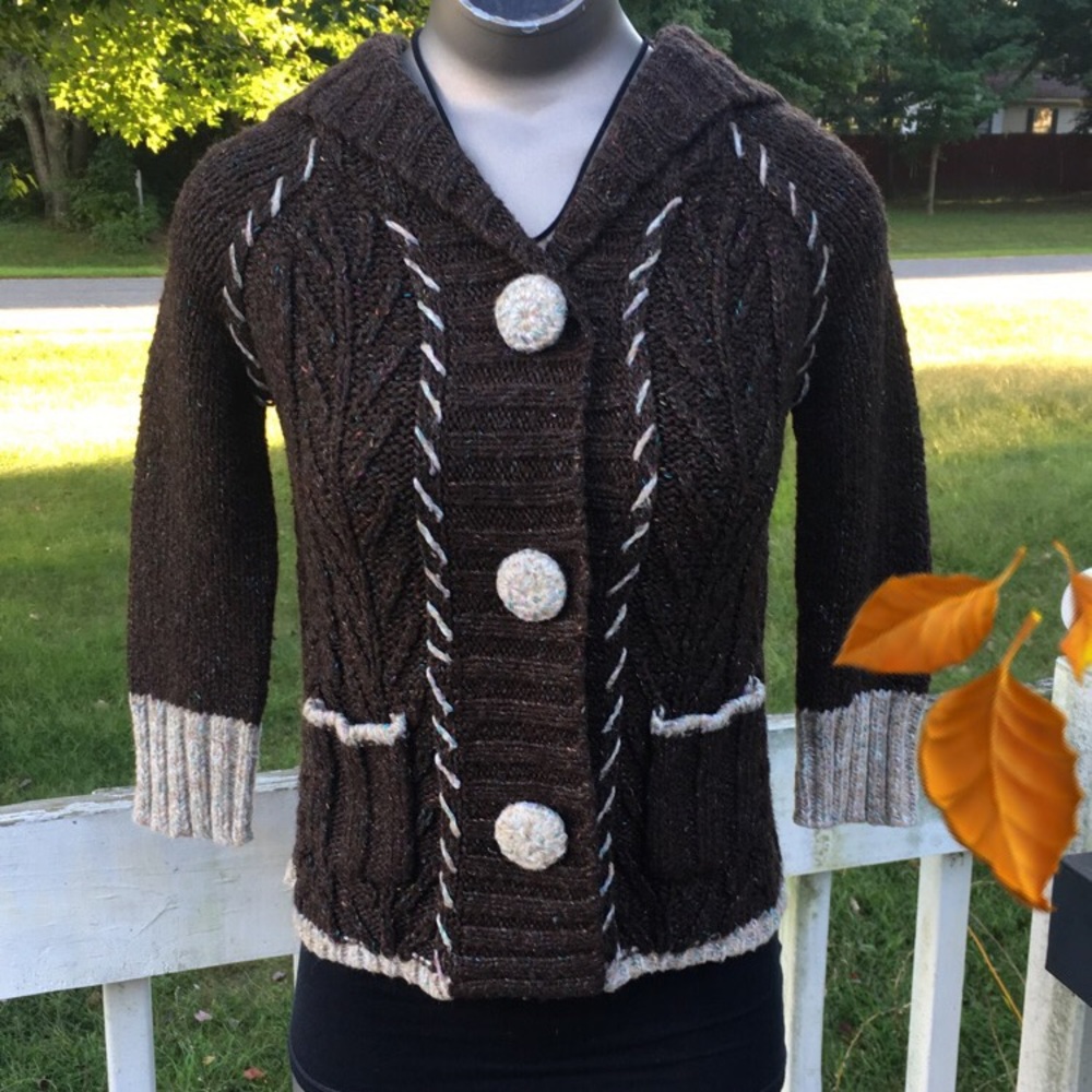 BKE Girls Knit Button Up Jacket